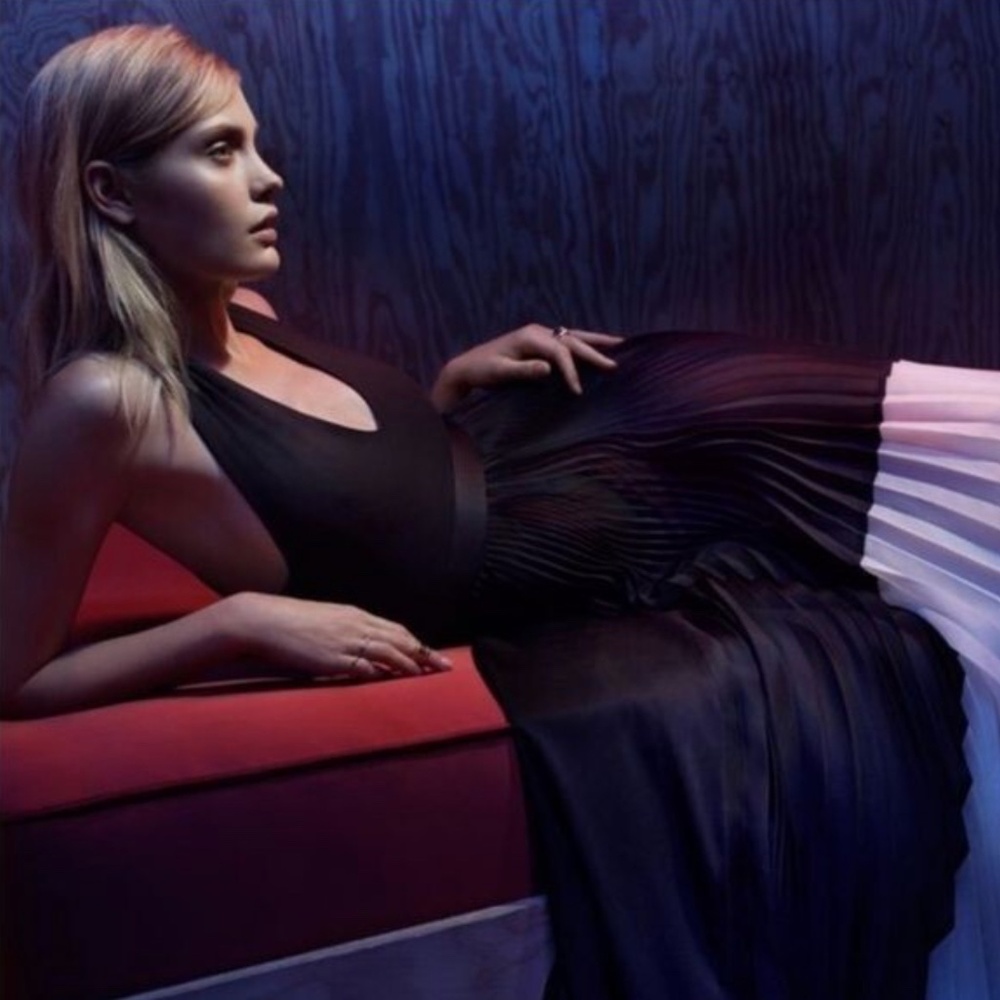 Alexis Frederico Long Pleated Silk Organza Maxi Dress